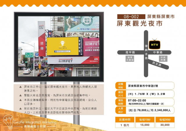 屏東縣屏東市 自由路/中正路口 戶外LED電視牆